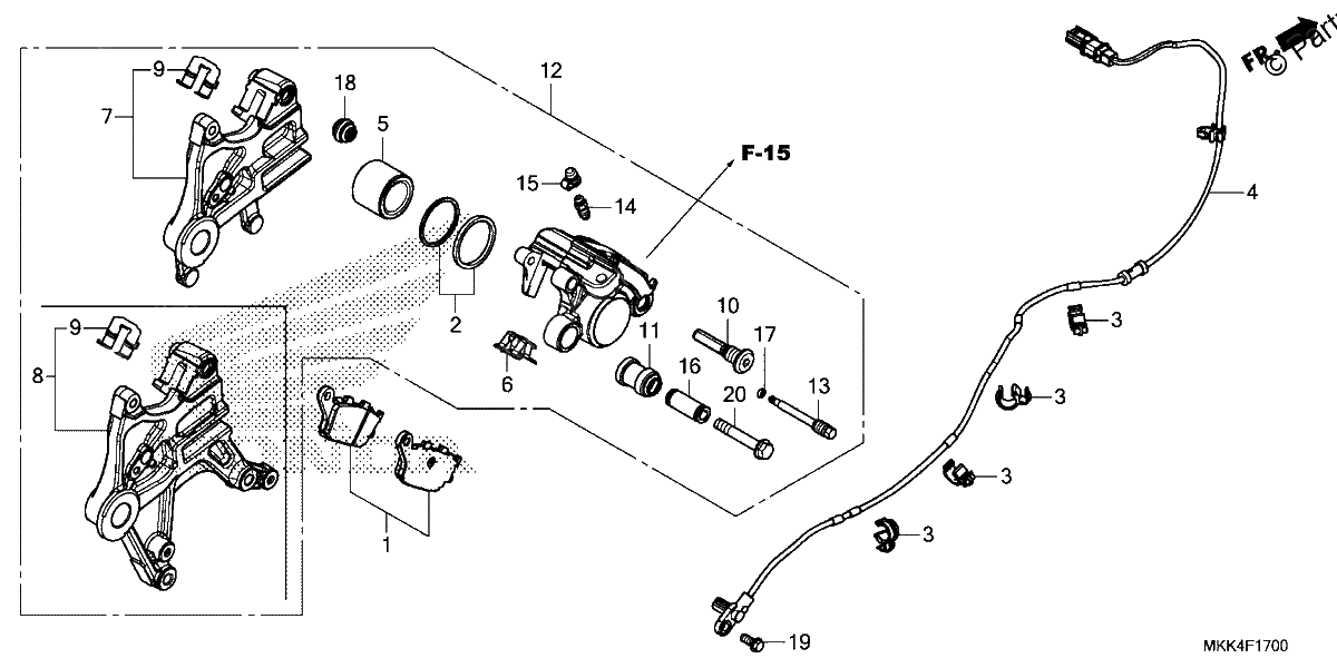 Diagrama de REAR BRAKE CALIPER