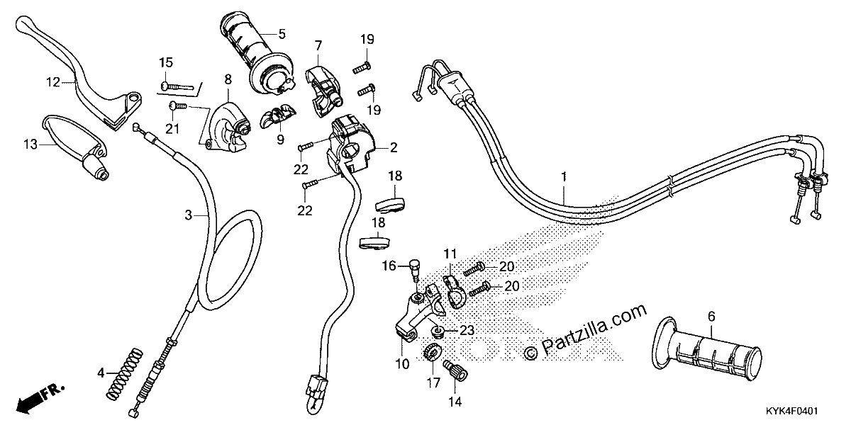 Diagrama de HANDLE LEVER SWITCH CABLE 2