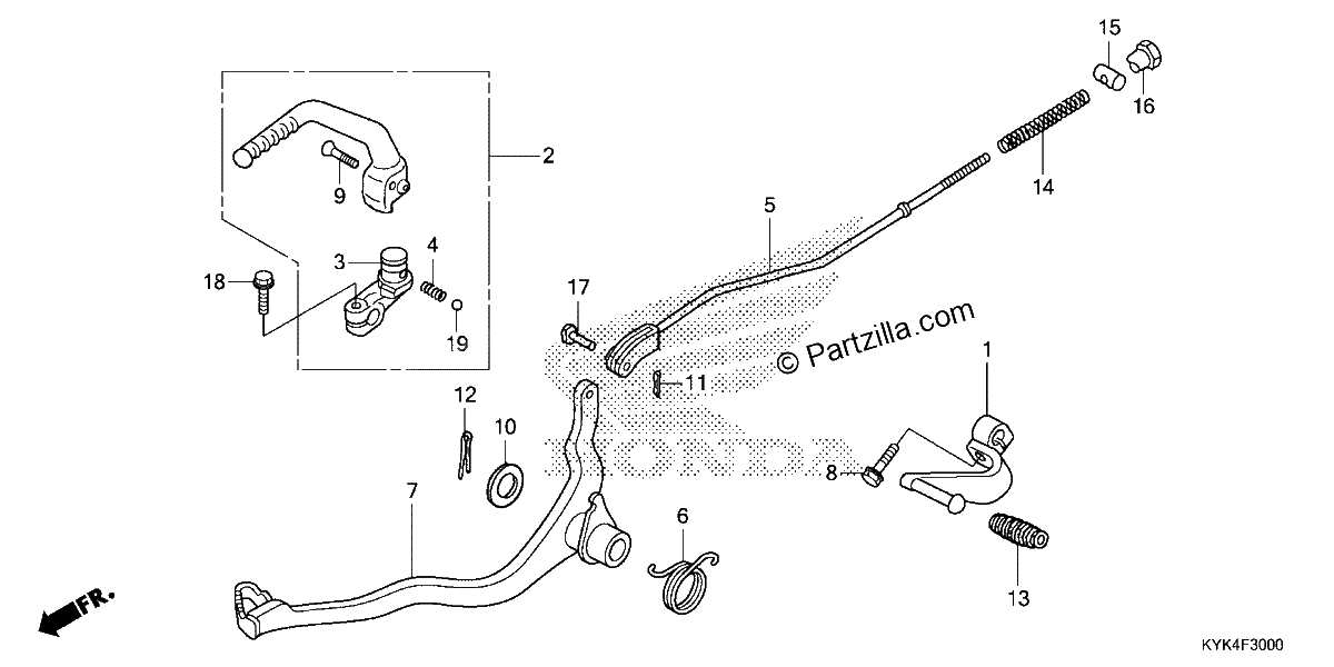Diagrama de PEDAL KICK STARTER ARM