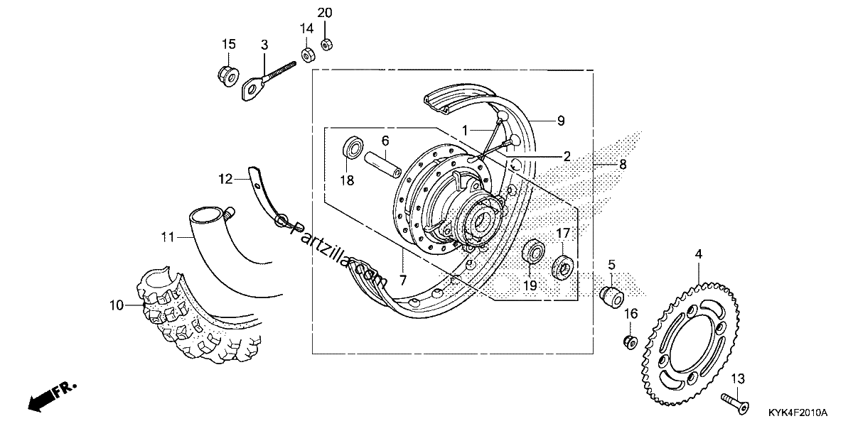 Diagrama de REAR WHEEL
