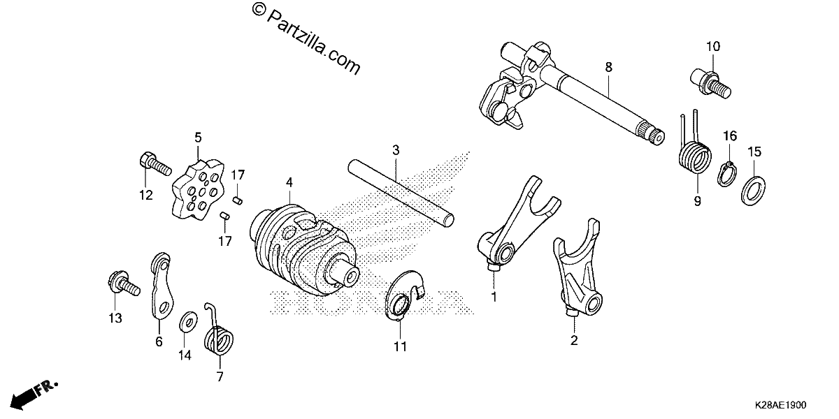 Diagrama de GEARSHIFT DRUM