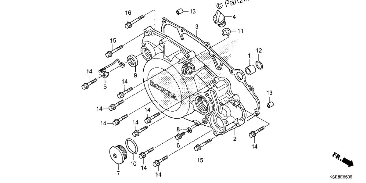 Diagrama de RIGHT CRANKCASE COVER