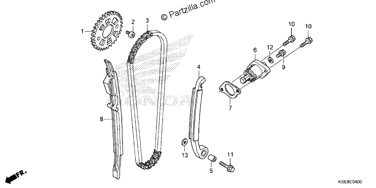 Diagrama de CAM CHAIN TENSIONER