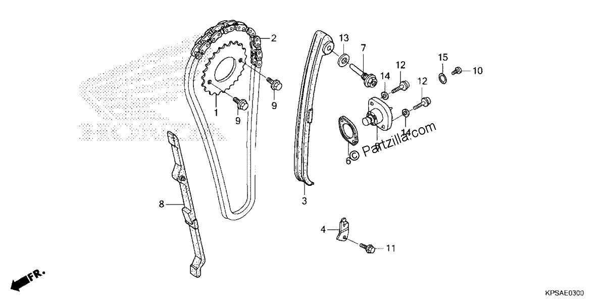 Diagrama de CAM CHAIN TENSIONER