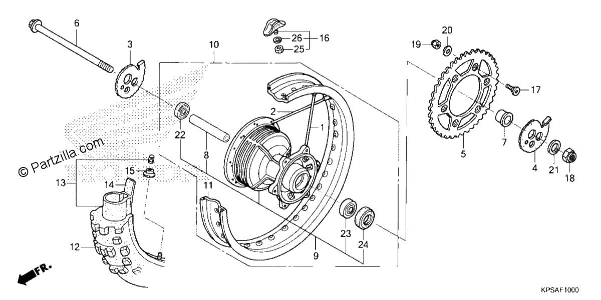 Diagrama de REAR WHEEL
