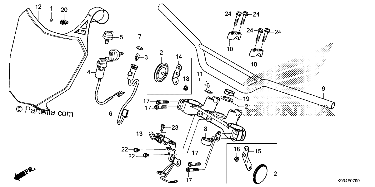 Diagrama de HANDLEBAR TOP BRIDGE