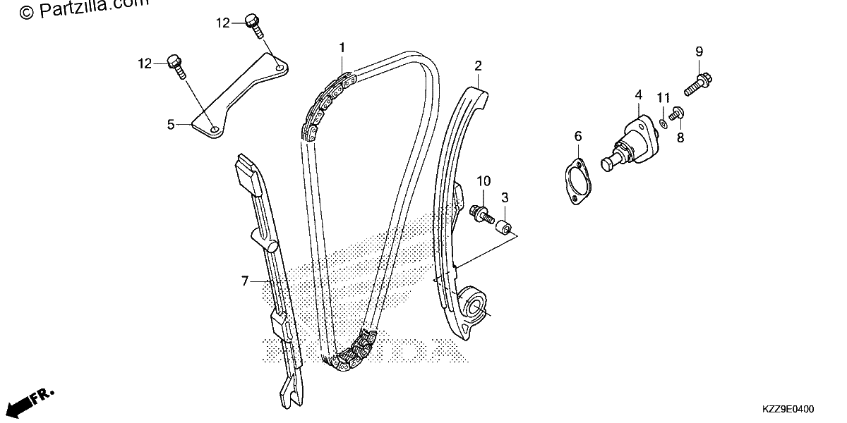 Diagrama de CAM CHAIN TENSIONER