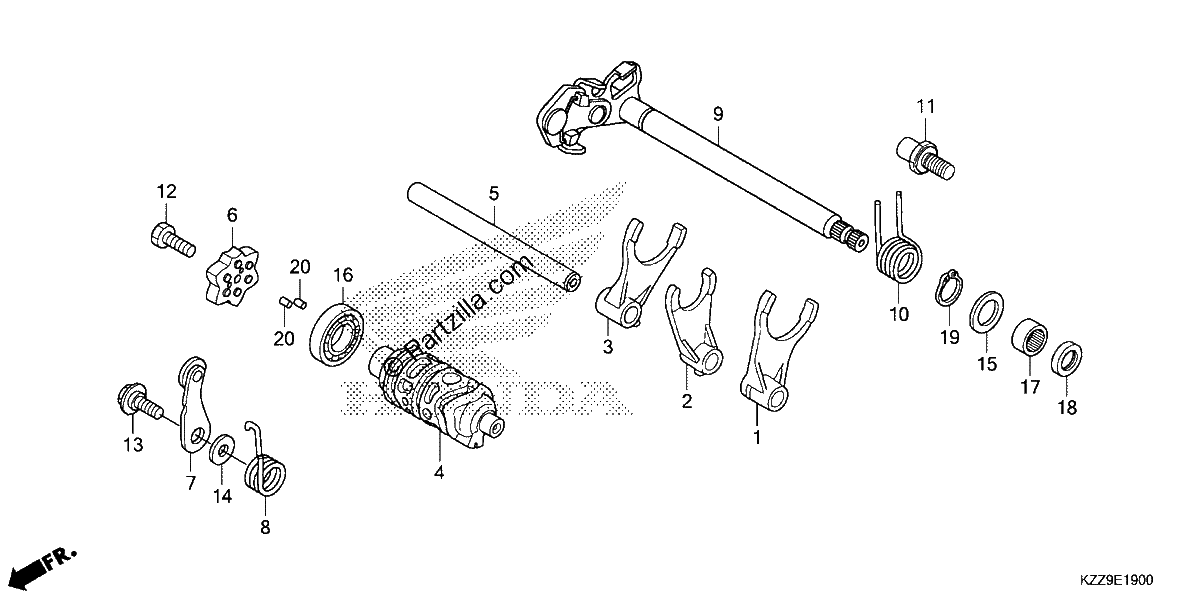 Diagrama de GEARSHIFT DRUM