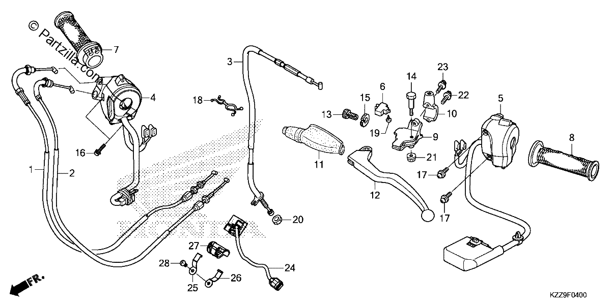 Diagrama de HANDLE LEVER SWITCH CABLE
