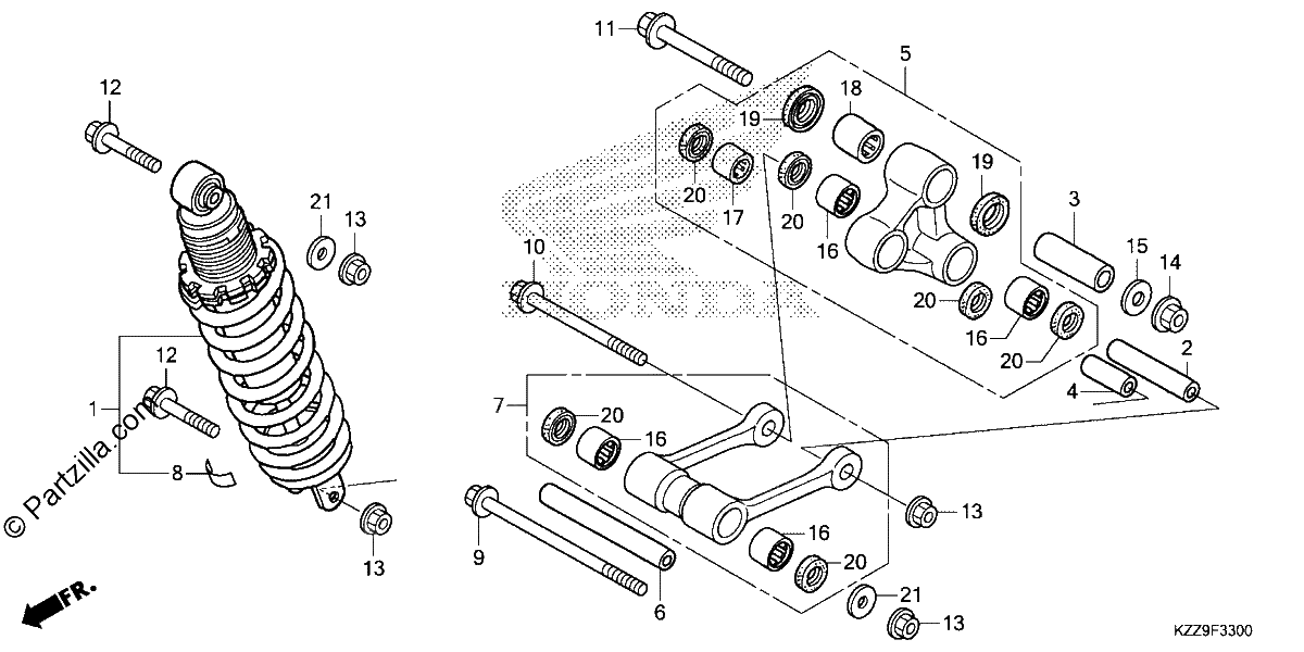 Diagrama de REAR SHOCK ABSORBER