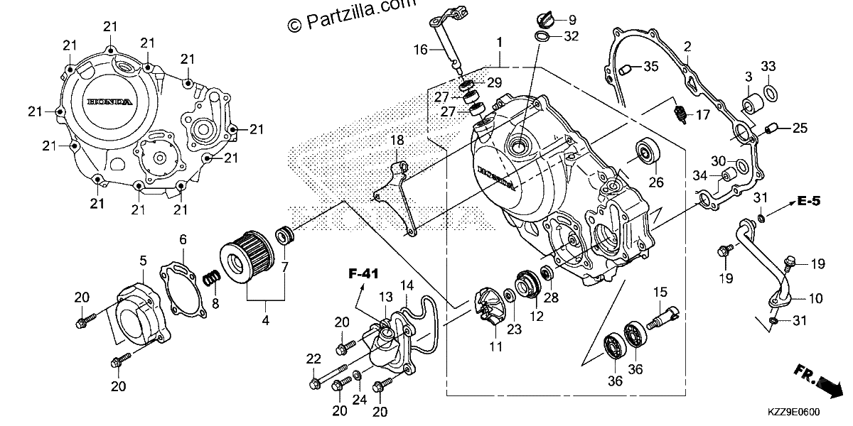 Diagrama de RIGHT CRANKCASE COVER