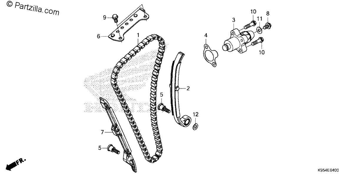 Diagrama de CAM CHAIN TENSIONER