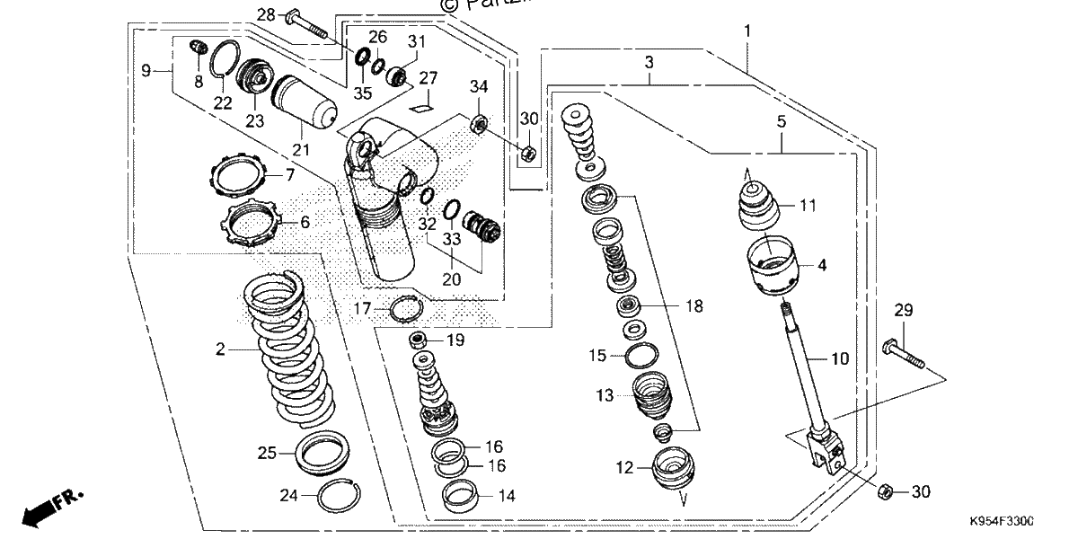 Diagrama de REAR SHOCK ABSORBER