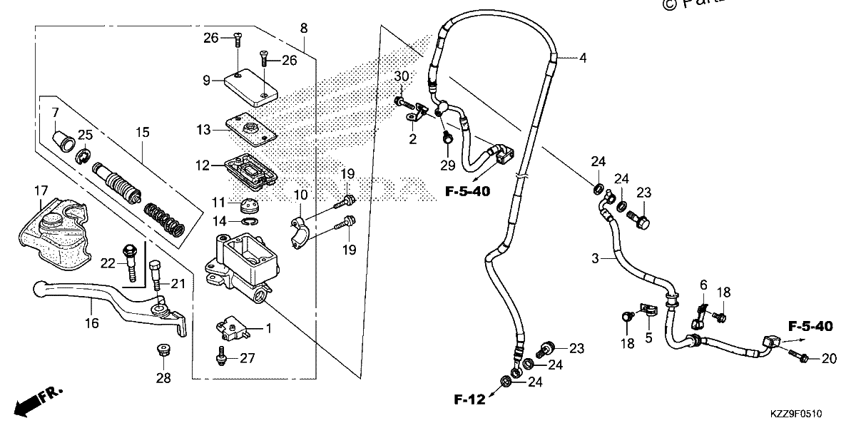 Diagrama de FRONT BRAKE MASTER CYLINDER 2