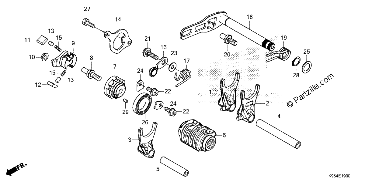 Diagrama de GEARSHIFT DRUM