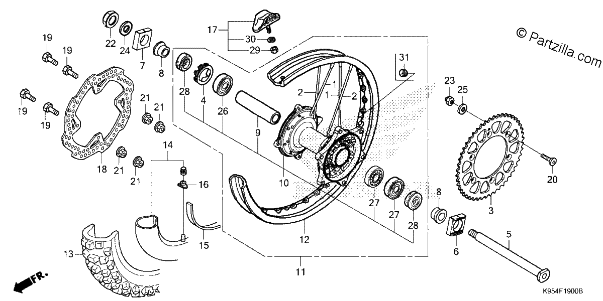Diagrama de REAR WHEEL