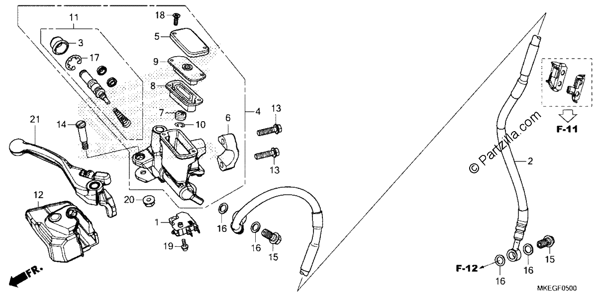 Diagrama de FRONT BRAKE MASTER CYLINDER