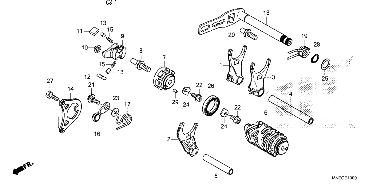 Diagrama de GEARSHIFT DRUM