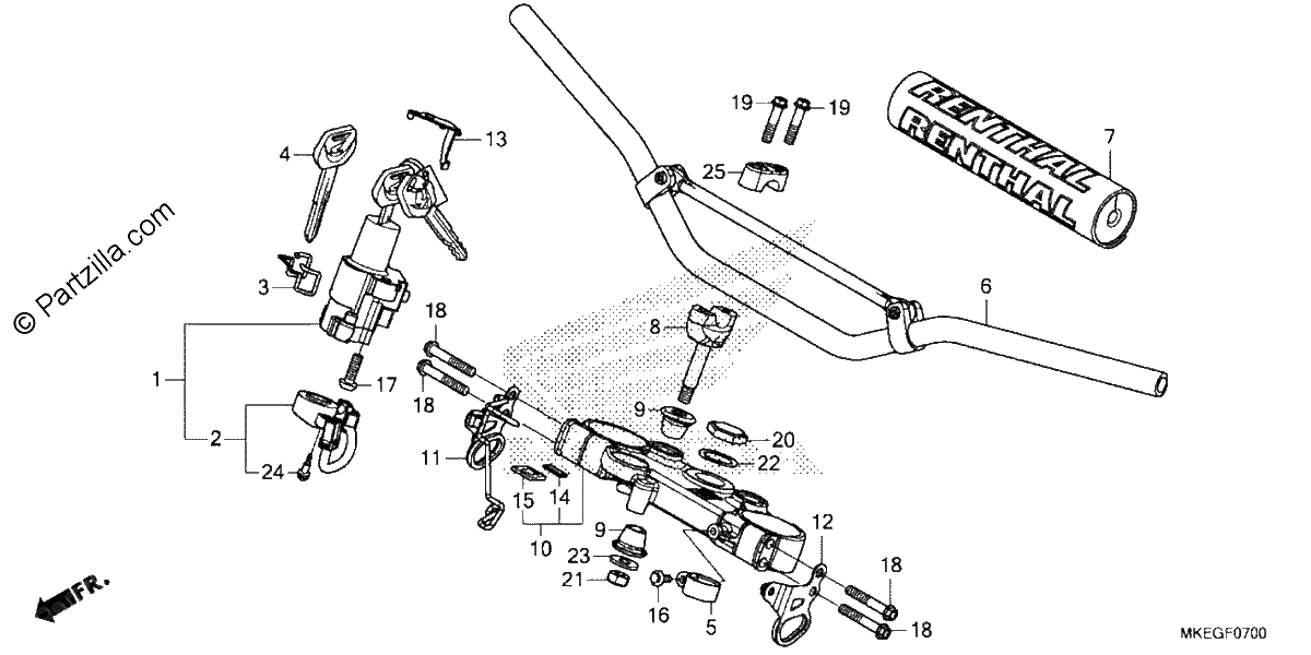 Diagrama de HANDLEBAR TOP BRIDGE
