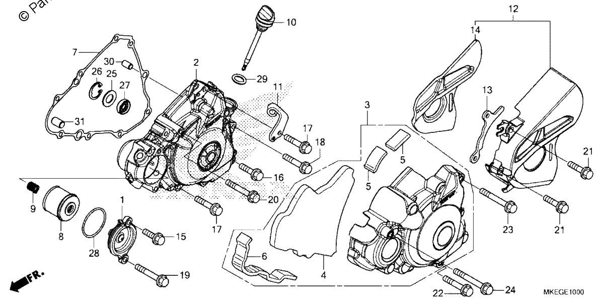Diagrama de LEFT CRANKCASE COVER