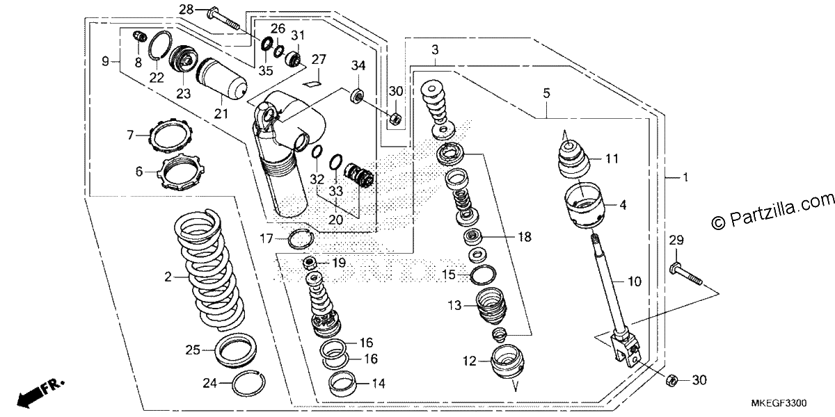 Diagrama de REAR SHOCK ABSORBER