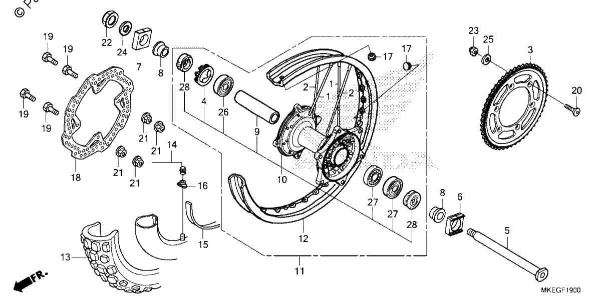 Diagrama de REAR WHEEL