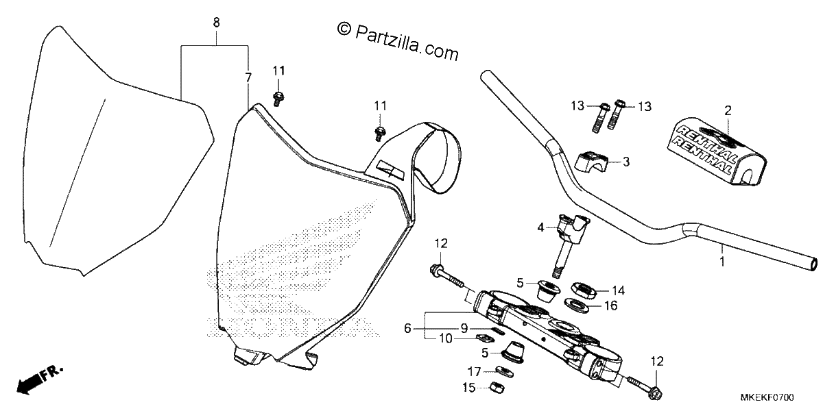 Diagrama de HANDLEBAR TOP BRIDGE