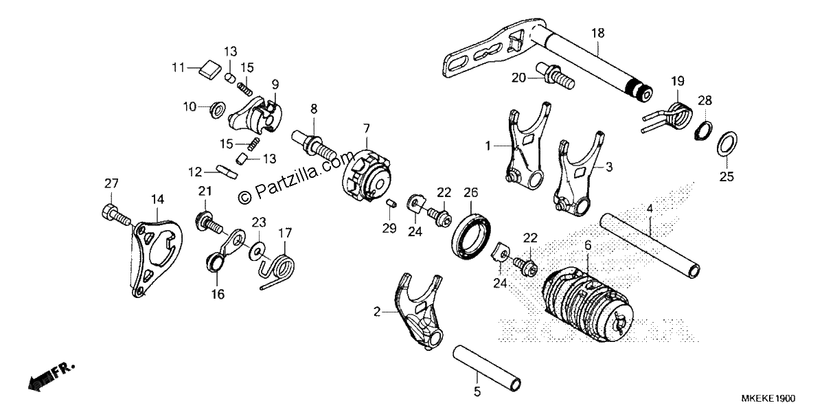 Diagrama de GEARSHIFT DRUM