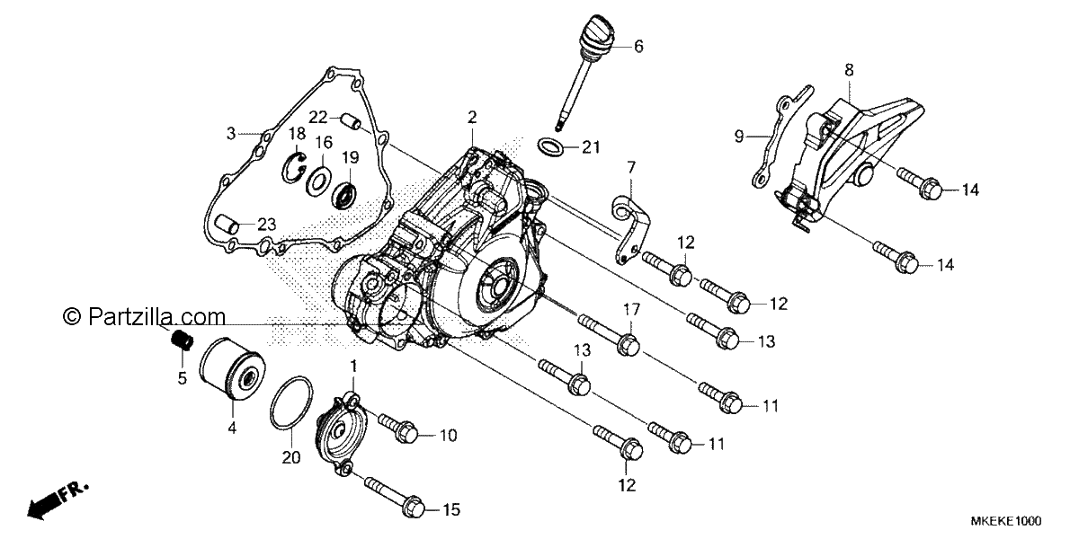 Diagrama de LEFT CRANKCASE COVER