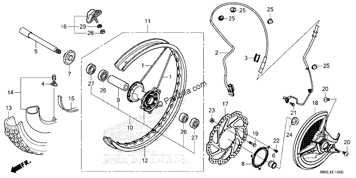 Diagrama de FRONT WHEEL