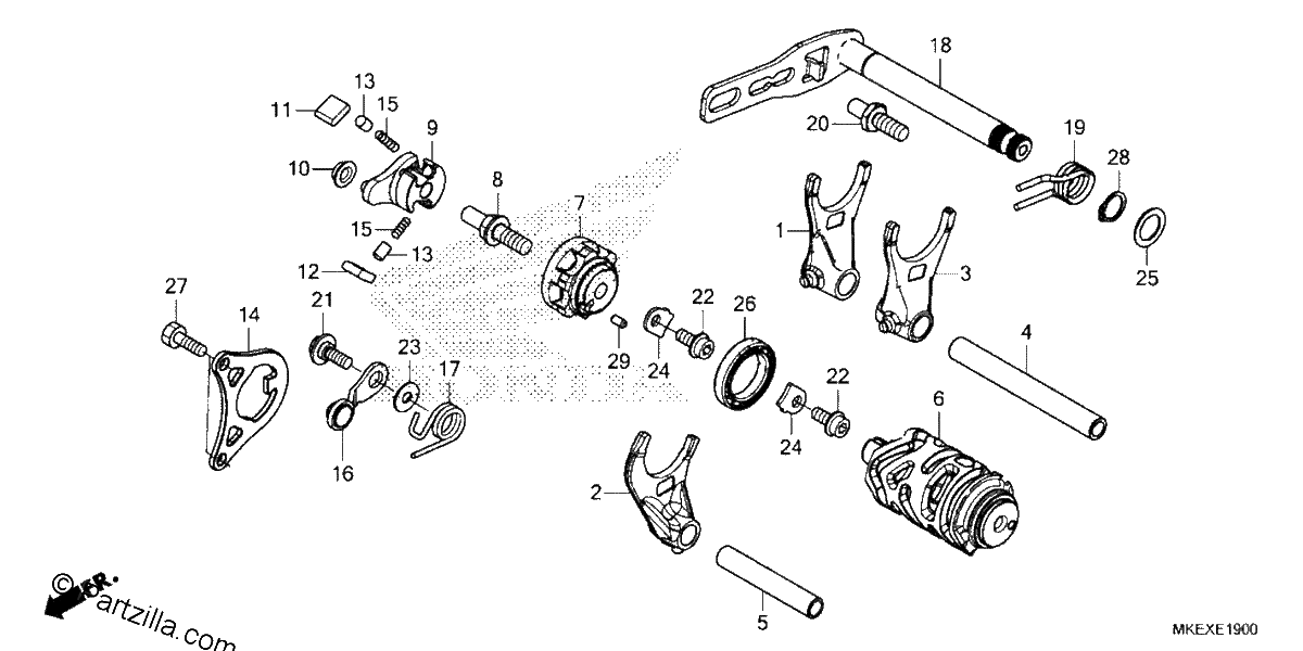 Diagrama de GEARSHIFT DRUM