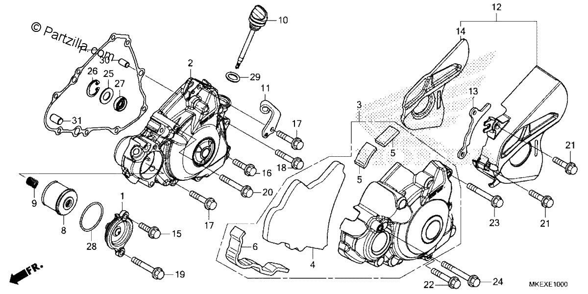 Diagrama de LEFT CRANKCASE COVER