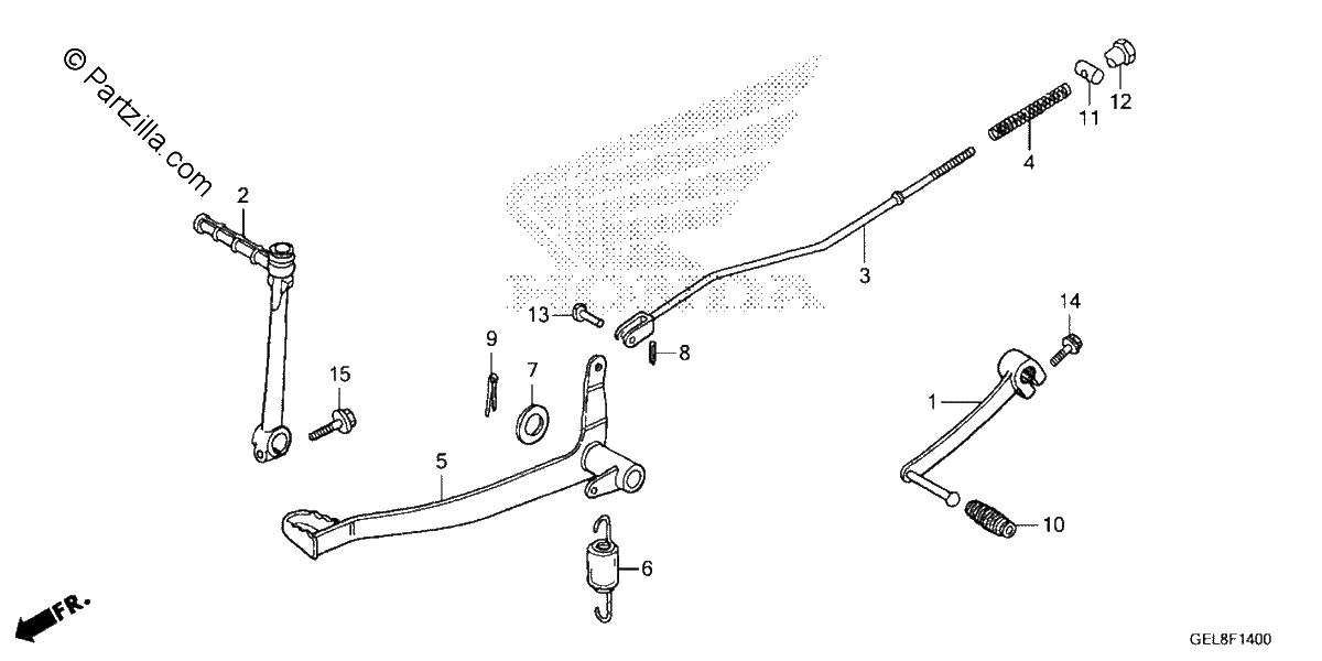 Diagrama de BRAKE PEDAL KICK STARTER ARM