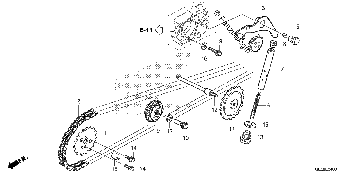 Diagrama de CAM CHAIN TENSIONER