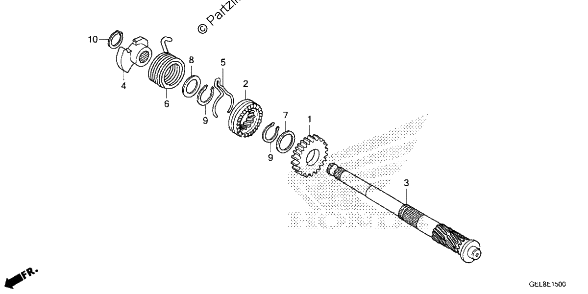 Diagrama de KICK STARTER SPINDLE
