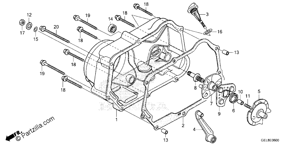 Diagrama de RIGHT CRANKCASE COVER