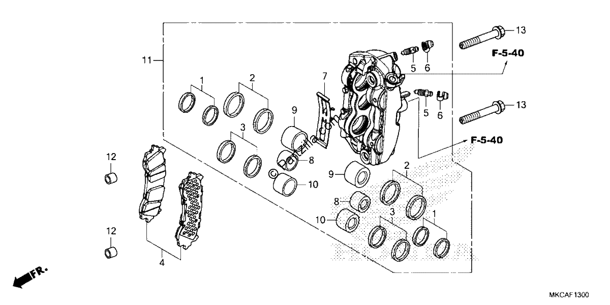 Diagrama de LEFT FRONT BRAKE CALIPER