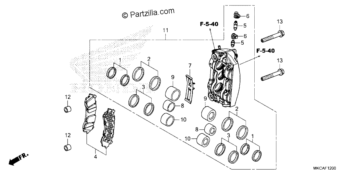 Diagrama de RIGHT FRONT BRAKE CALIPER