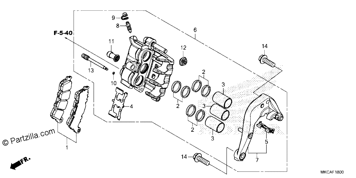 Diagrama de REAR BRAKE CALIPER