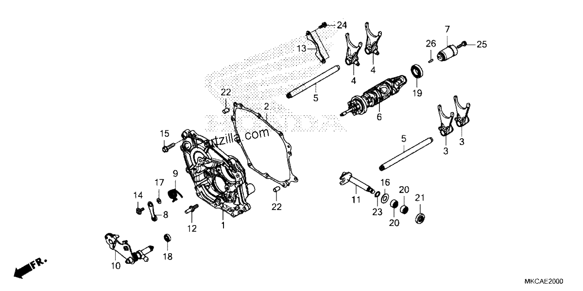 Diagrama de SHIFT DRUM SHIFT FORK