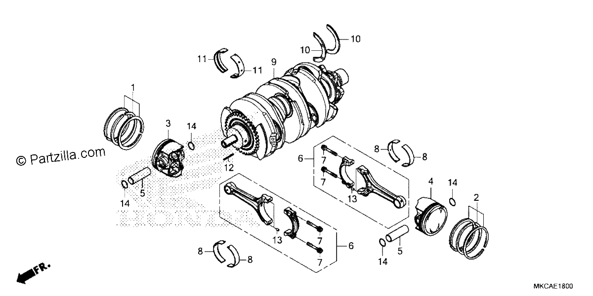 Diagrama de CRANKSHAFT PISTON