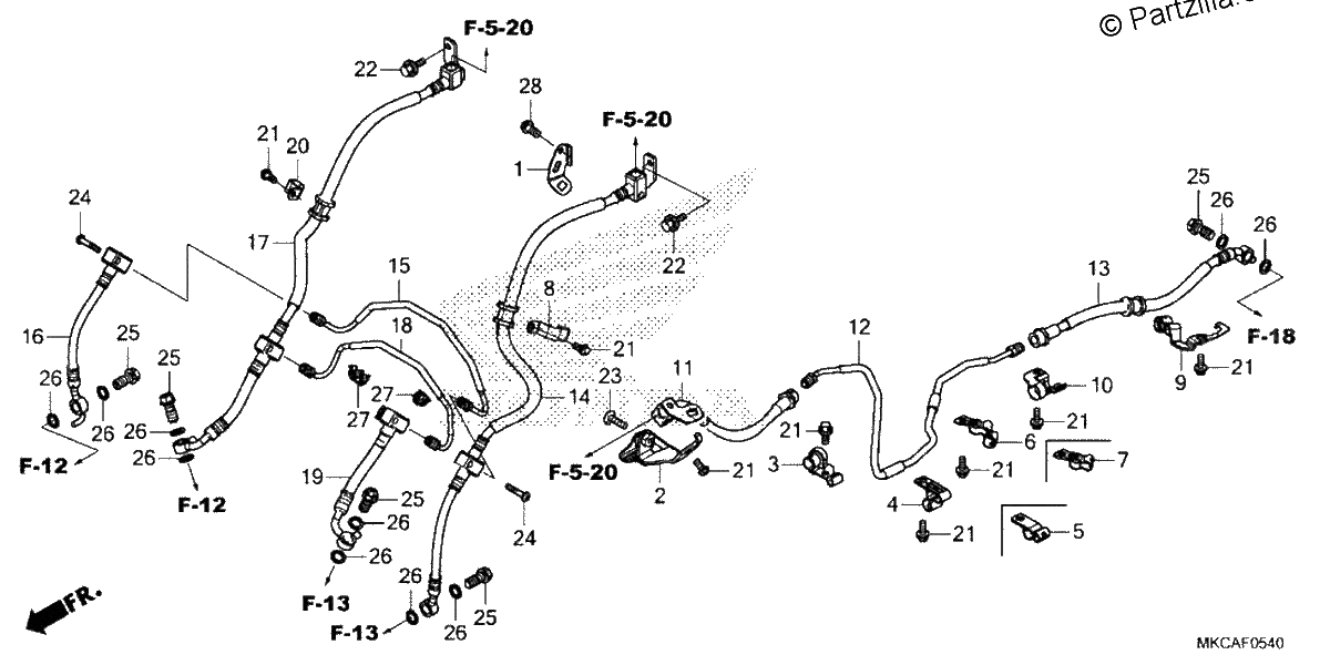 Diagrama de BRAKE HOSE BRAKE PIPE