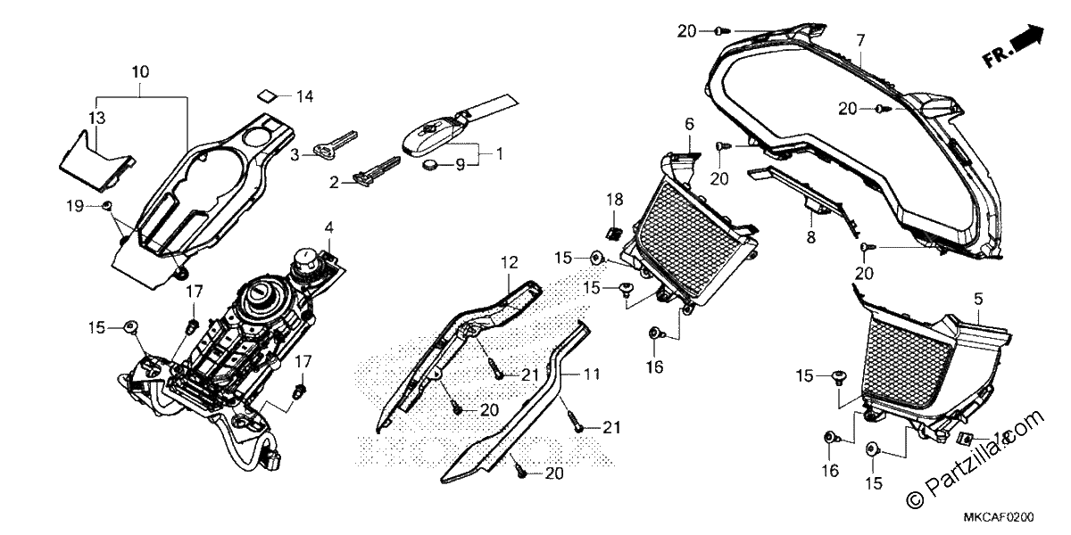 Diagrama de METER PANEL SWITCH PANEL FOB KEY