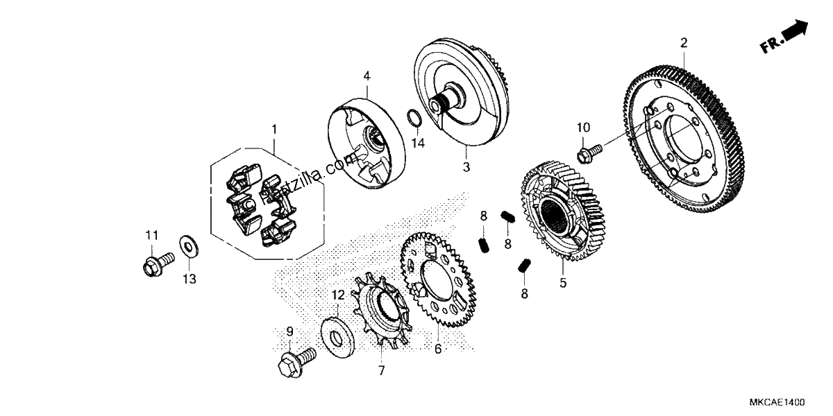 Diagrama de PRIMARY DRIVE GEAR