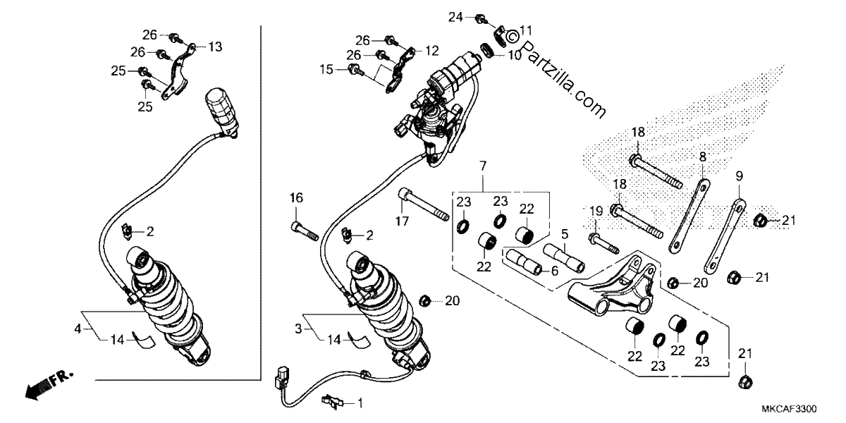 Diagrama de REAR SHOCK ABSORBER