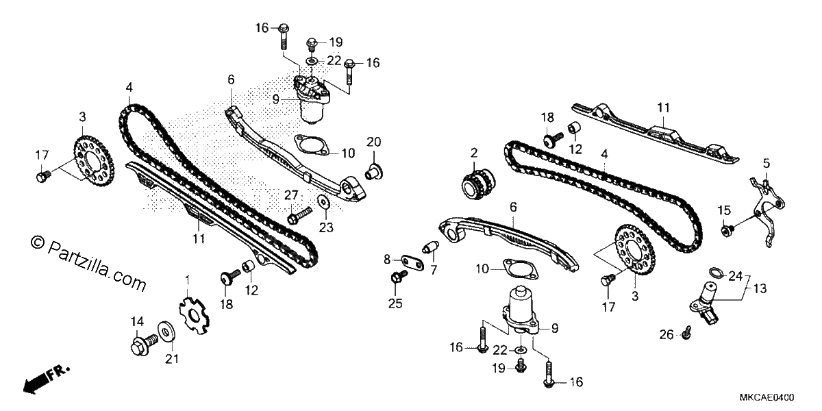 Diagrama de CAM CHAIN TENSIONER