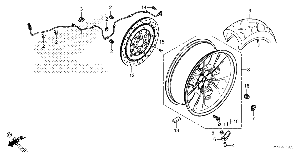 Diagrama de REAR WHEEL