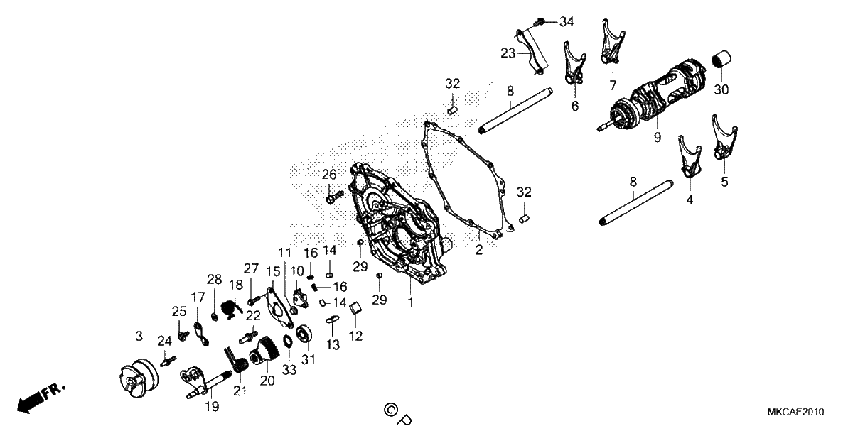 Diagrama de SHIFT DRUM SHIFT FORK DCT