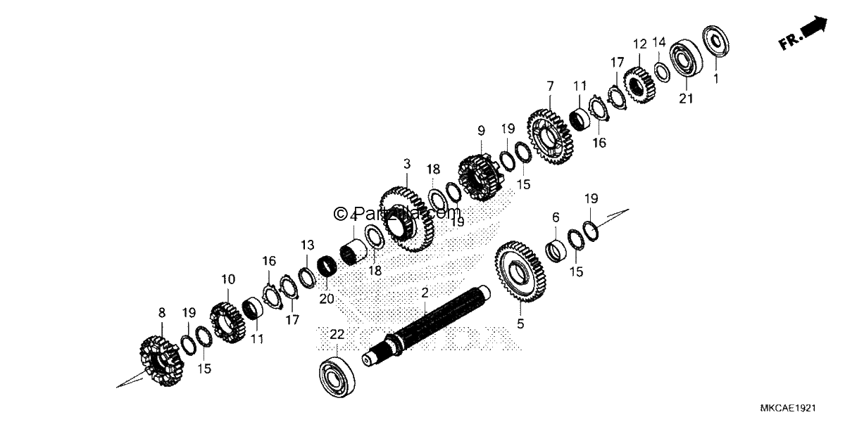 Diagrama de TRANSMISSION COUNTERSHAFT DCT