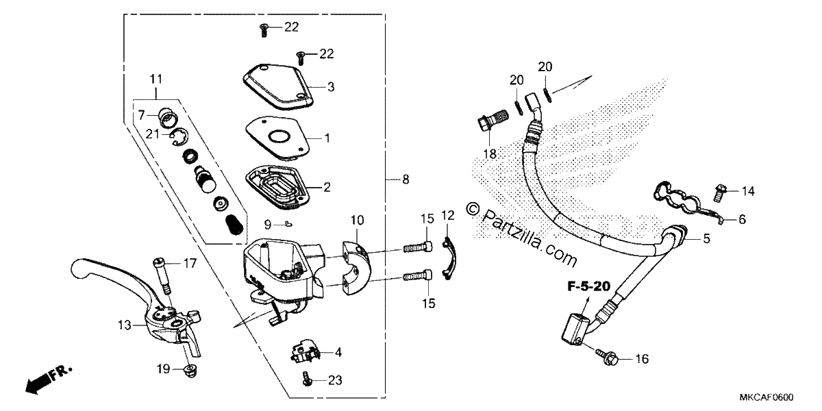 Diagrama de FRONT BRAKE MASTER CYLINDER